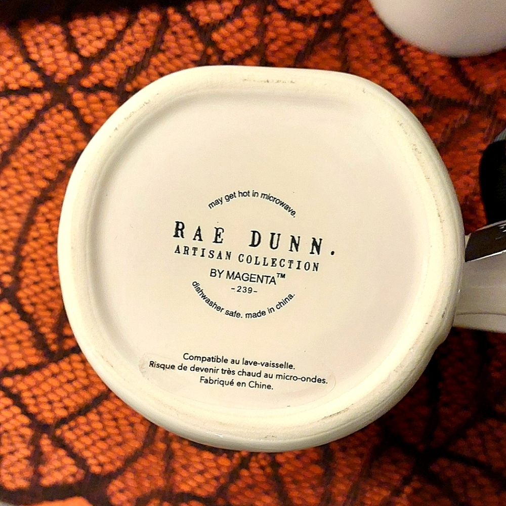 Rae Dunn "LET'S BOO-GIE" Double Sided Dancing Skeleton Glossy Finish Mug NWT - Picture 7 of 8